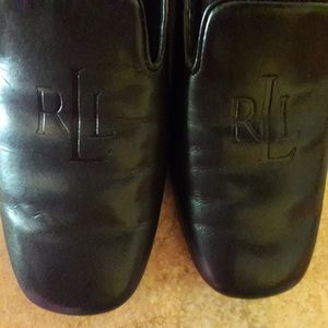 RALPH LAUREN women's leather black shoes, size 8AA